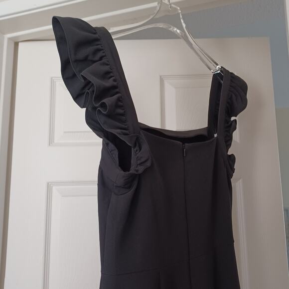 Chelsea28 Ruffle Trim Midi Dress Black Size M NWT - Picture 8 of 16
